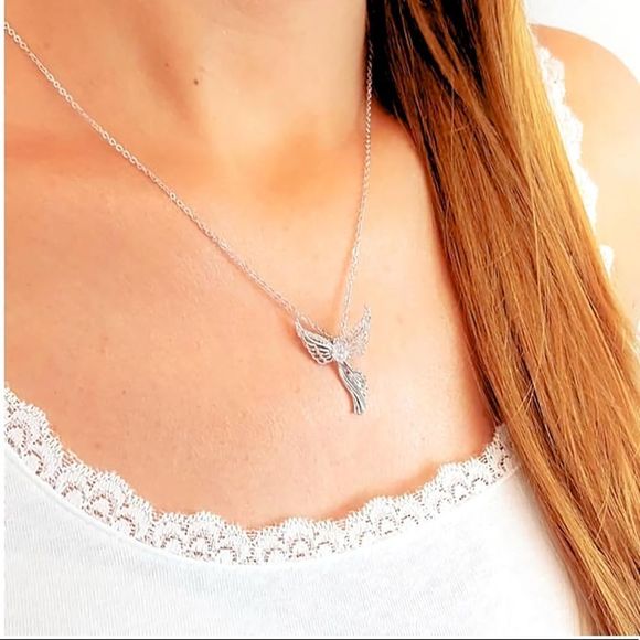 SILVER ARCHANGEL CROSS NECKLACE - Picture 3 of 5